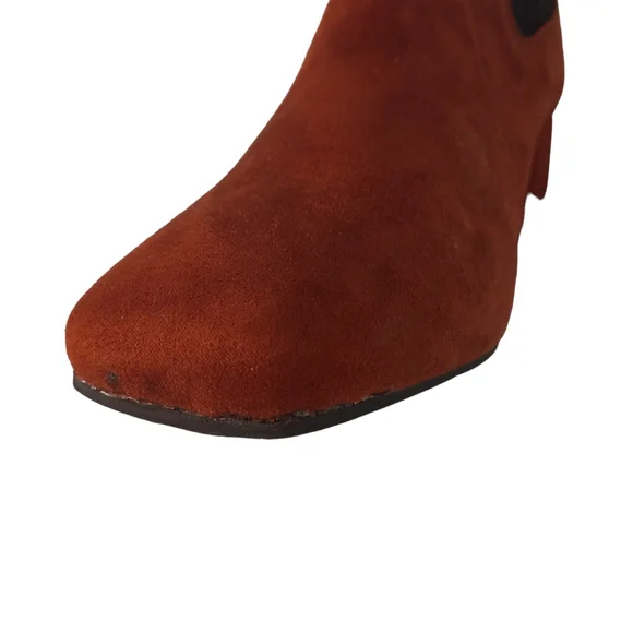 NWT | New Look Women's Square Toe Block Heel Faux Suede Ankle Boots | UK 9/US 11 - Picture 7 of 10